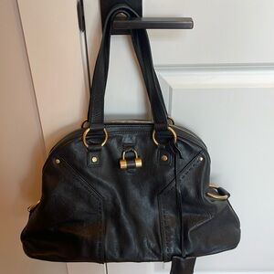 YvesSaintLaurent handbag with gold accents